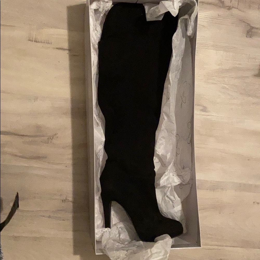 Jessica Simpson over the knee black suede boots